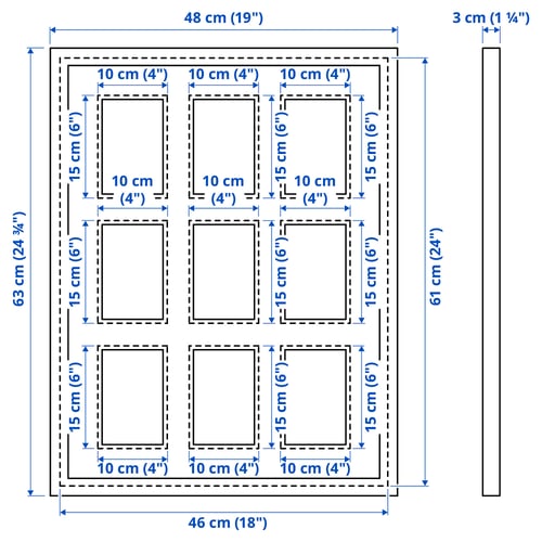 Illustration with measurements for the product: RÖDALM.