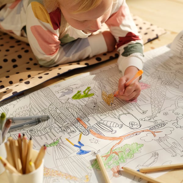 SANDLÖPARE Colouring paper roll, savannah, 10 m