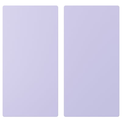 Two identical pastel purple rectangular storage doors side by side. Simple, modern design with rounded corners.