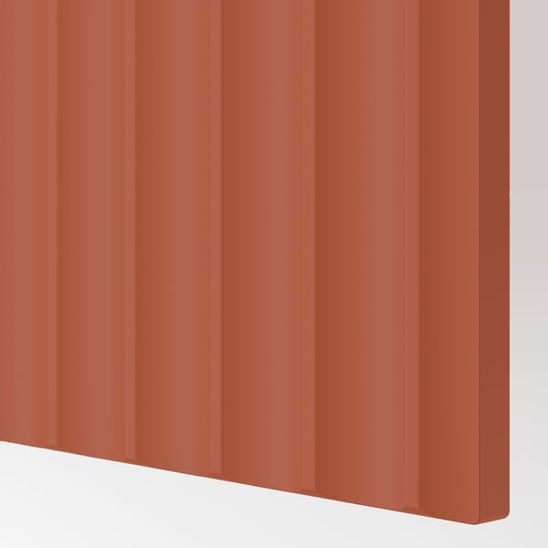 Smooth, red-brown cover panel, part of TERRSJÖ kitchen series.