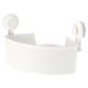 A white TISKEN wall-mounted bathroom organiser with suction cups for easy installation.