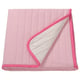VETEJORDFLY pink & white quilted bedspread. Soft, rectangular with pink edging.