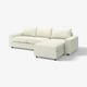 VIMLE cream sectional sofa, l-shaped, soft fabric, modern design.