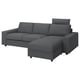The VIMLE sectional sofa is grey, modern, and l-shaped with detachable sections for custom configurations.