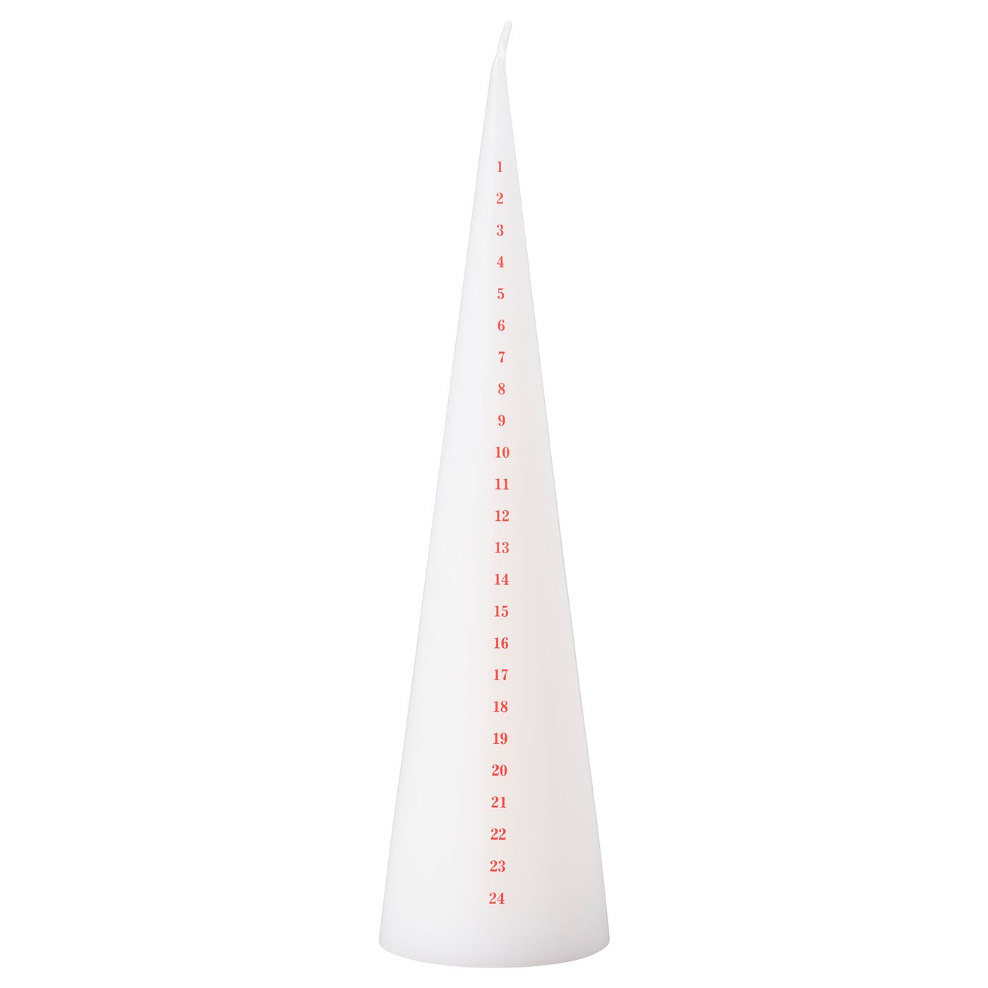 VINTERFINT Unscented pillar candle, calendar white/red, 25 cm