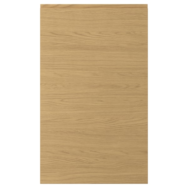 VOXTORP door in oak finish, sleek design with integrated handles, smooth surface, modern look.