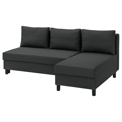Dunkelgraues ÄLVDALEN Sektionssofa, L-förmiges Design mit Stauraum, schlank und modern.