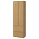 ÄNGSJÖN: hoher Holzschrank mit Schubladen. Minimalistisches Design in Eichenoptik.