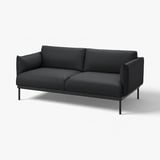 ÄPPLARYD-Sofa: dunkelgrau, modernes Design, klare Linien, Metallbeine, bequemer Stoff.