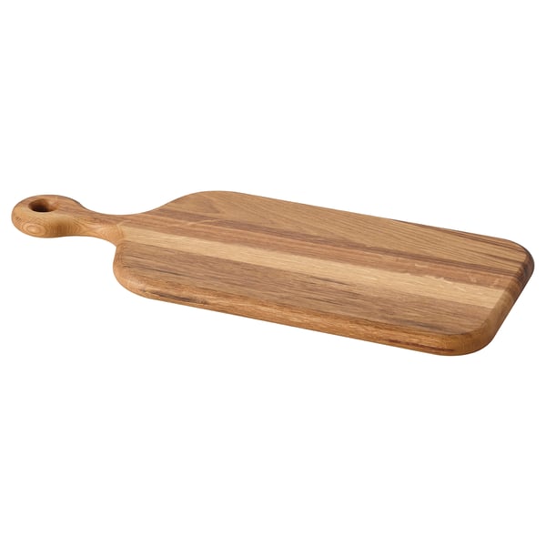 Schneidebrett aus Holz, Griff, Eiche hellbraun, servieren