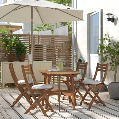ASKHOLMEN Klapptisch+4 Klappstühle/außen