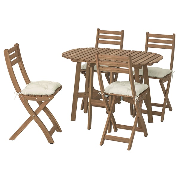 ASKHOLMEN Klapptisch+4 Klappstühle/außen