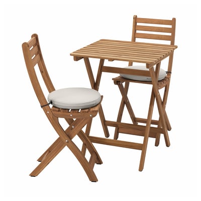 ASKHOLMEN Tisch+2 Klappstühle/außen