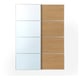 AULI / MEHAMN Schiebetürpaar, Aluminium Spiegelglas/doppelseitig Eichenachbildung, 150x201 cm