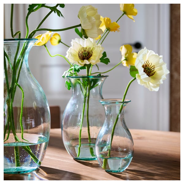 BERGKÖRSBÄR Vase, Glas/grün, 20 cm