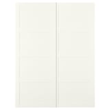 Weiße BERGSBO-Schiebetür: moderne quadratische Faserplatte mit Papierfolie, minimalistisch für kleine Räume.
