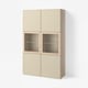 BESTÅ Vitrine, Eicheneff wlas/Krukmakare beige, 120x42x193 cm