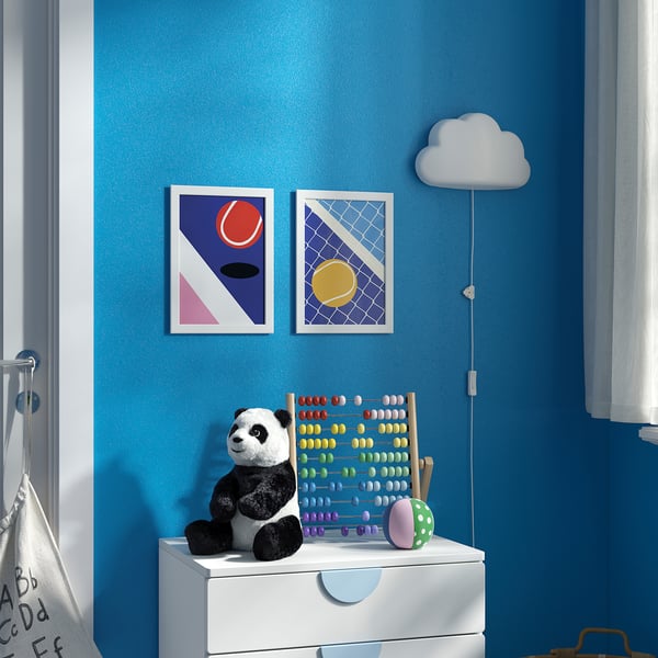 Tennisposter, Panda, Abakus, Wolkenlicht.