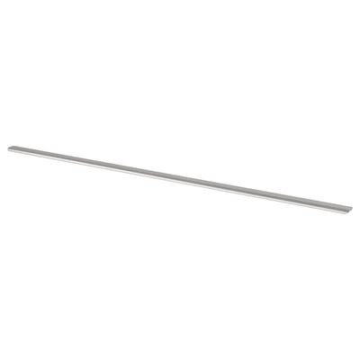 Ein schlanker, silberner BILLSBRO Griff aus Aluminium mit Pulverbeschichtung. Es hat ein modernes, minimalistisches Design mit klaren Linien.