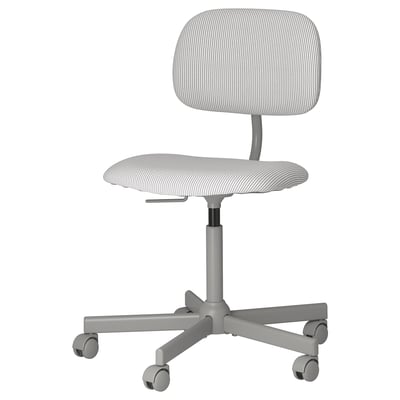 BLECKBERGET Bürostuhl in Grau mit gepolstertem Sitz und Rückenlehne, 5 Rollen, Sternfuß. Modern & ergonomisch.