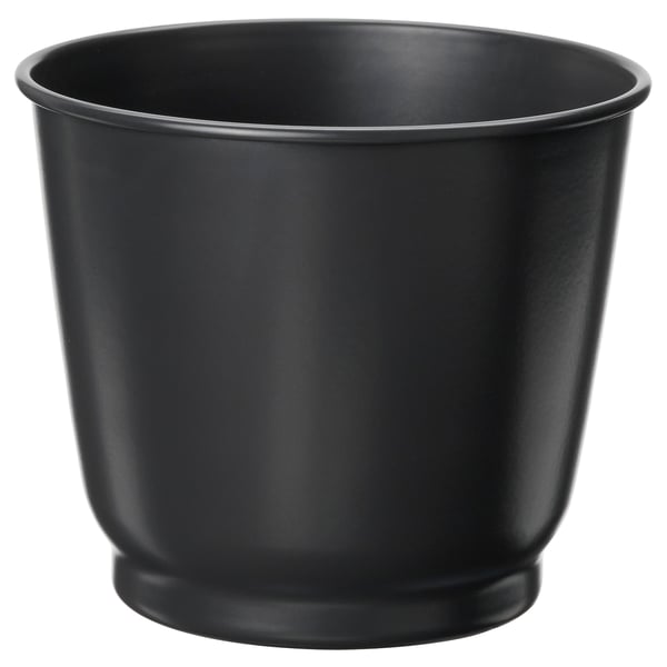 BROKTRAST Übertopf, drinnen/draußen/dunkelgrau, 9 cm