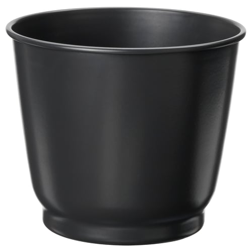 BROKTRAST Übertopf, drinnen/draußen/dunkelgrau, 9 cm