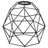 Schwarzer BRUNSTA Lampenschirm, geometrisch, metallisch, modern-minimalistisch.