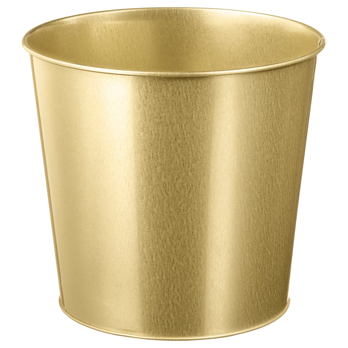 Goldfarbenes zylindrisches Pflanzgefäß aus Metall; schlankes, langlebiges Design; Perfekt für Zimmerpflanzen.