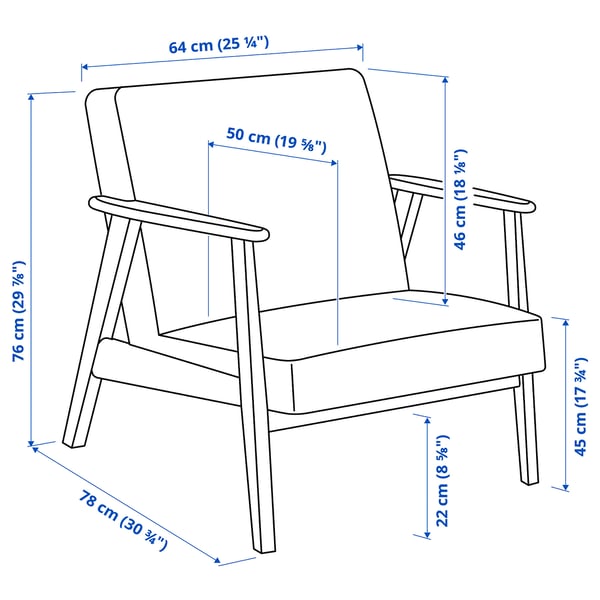 EKENÄSET Sessel, Eichenachbildung/Kilanda hellbeige
