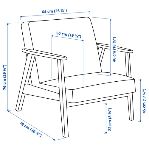 EKENÄSET Sessel und Hocker, Eichenachbildung/Kilanda hellbeige