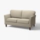Modernes beiges Sofa mit kurzen Beinen, maßgeschneidertes Design, umweltfreundlicher Stoff.