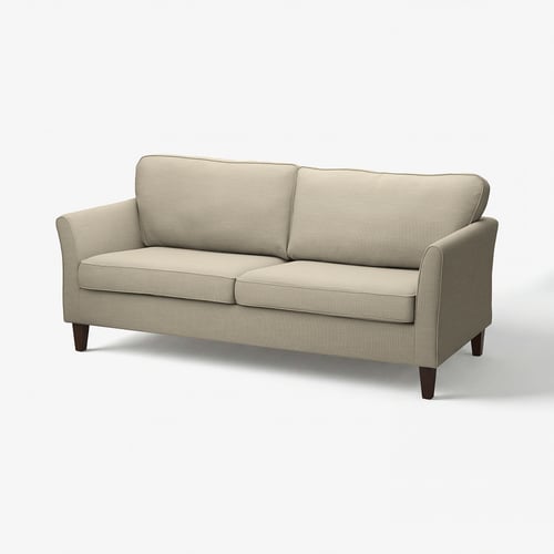 EKHOLMA-Sofa, beige, Baumwolle, recyceltes Polyester, schlank, modernes Design.