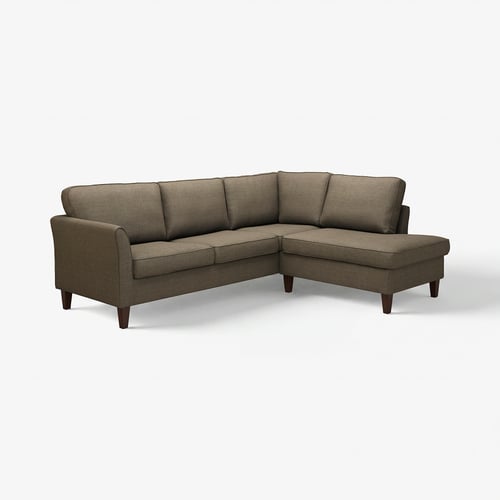 EKHOLMA Ecksofa, braun, L-förmig, Stoff, minimalistisches Design.