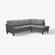 EKHOLMA graues 4-Sitz-Ecksofa, modernes Design mit abnehmbarer Abdeckung und Holzbeinen.