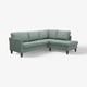 Türkisfarbenes EKHOLMA 4-Sitzer-Ecksofa, modernes Design mit verjüngten Beinen.