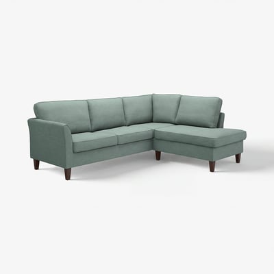 Türkisfarbenes EKHOLMA 4-Sitzer-Ecksofa, modernes Design mit verjüngten Beinen.