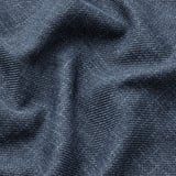 Nahaufnahme des dunkelgrauen Stoffes, glatte Textur, Melange-Effekt.