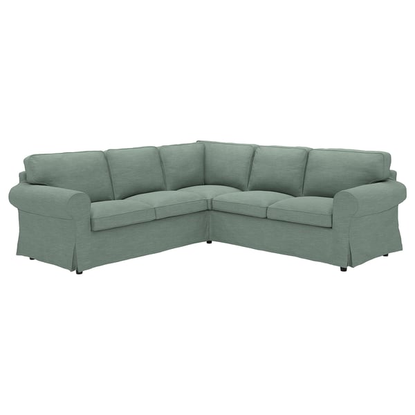 EKTORP Ecksofa 4-sitzig, Hemmesta graugrün
