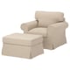 EKTORP Sessel und Hocker, Naggen beige