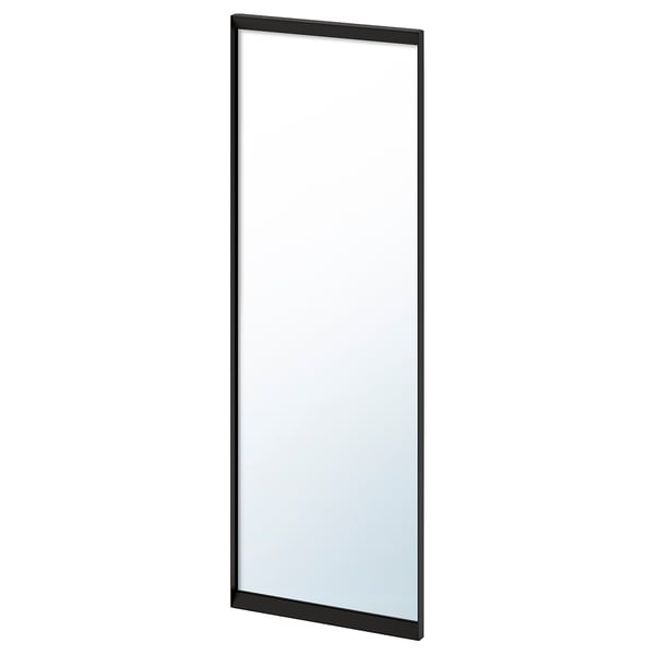 ENHET schwarzer rechteckiger Spiegel. Modernes, minimalistisches Design mit schlankem Rahmen.