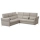 Modernes graues L-förmiges FAMMARP-Sofa mit verstellbaren Kopfstützen und Beinen aus Mischgewebe.
