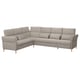 FAMMARP L-förmiges Sofa, hellgrau, weiche Kissen, Holzbeine, modernes, gemütliches Design.