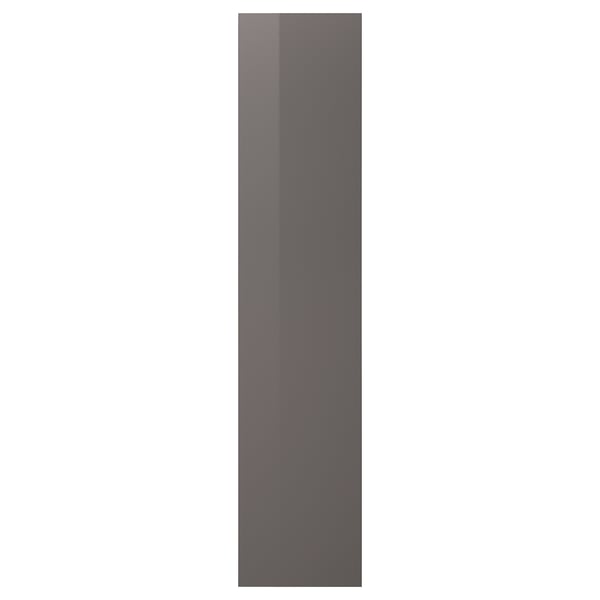 Dunkle, glänzende FARDAL-Tür , modern, Spanplatten, Kunststoffeinfassung, links oder rechts aufgehängt.