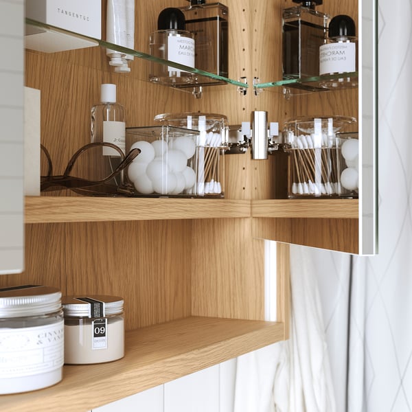 FAXÄLVEN Spiegelschrank mit Beleuchtung, Eichenachbildung, 60x15x95 cm