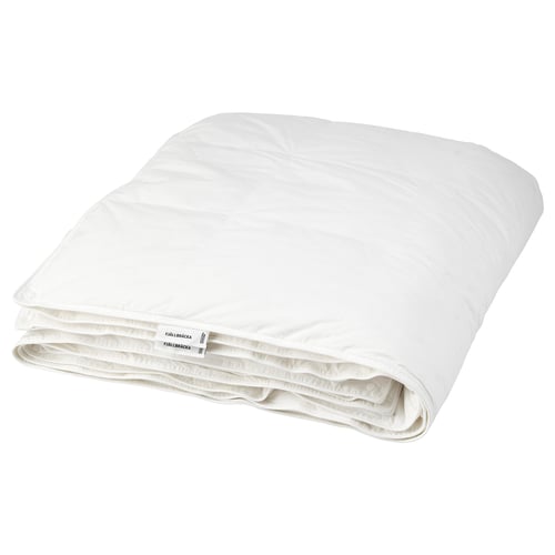 FJÄLLBRÄCKA Bettdecke, weiß, Baumwolle, rechteckig, zweiteilig, hoher Daunenanteil.