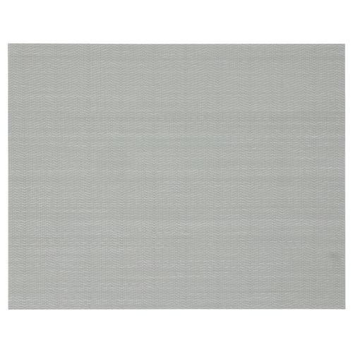 FLYGFISK Tischset, rechteckig, gewebter hellgrauer Kunststoff, neutrales Design.