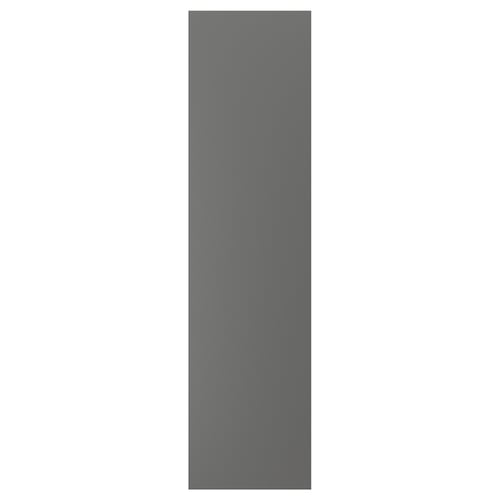 Eine hohe, dunkelgraue rechteckige Platte mit glatten, flachen Kanten. Es besteht aus Spanplatten, die beidseitig mit Kunststofffolie überzogen sind.