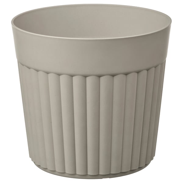 FRÄKENVÄXT Übertopf, drinnen/draußen/dunkel graubeige, 24 cm