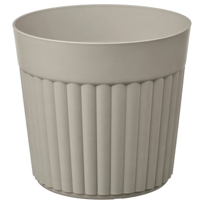 FRÄKENVÄXT Übertopf, drinnen/draußen/dunkel graubeige, 24 cm