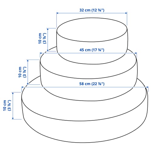 Abbildung mit Maßen für das Produkt: GREJSIMOJS.